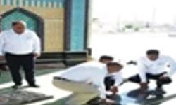 تجدید بیعت و آیین غبار روبی گلزار شهدای پارسیان با حضور اعضای کمیته پدافند غیرعامل منطقه ویژه اقتصادی پارسیان
